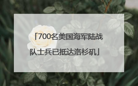 700名美国海军陆战队士兵已抵达洛杉矶