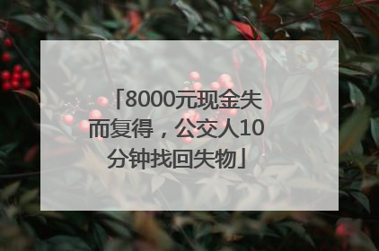 8000元现金失而复得，公交人10分钟找回失物